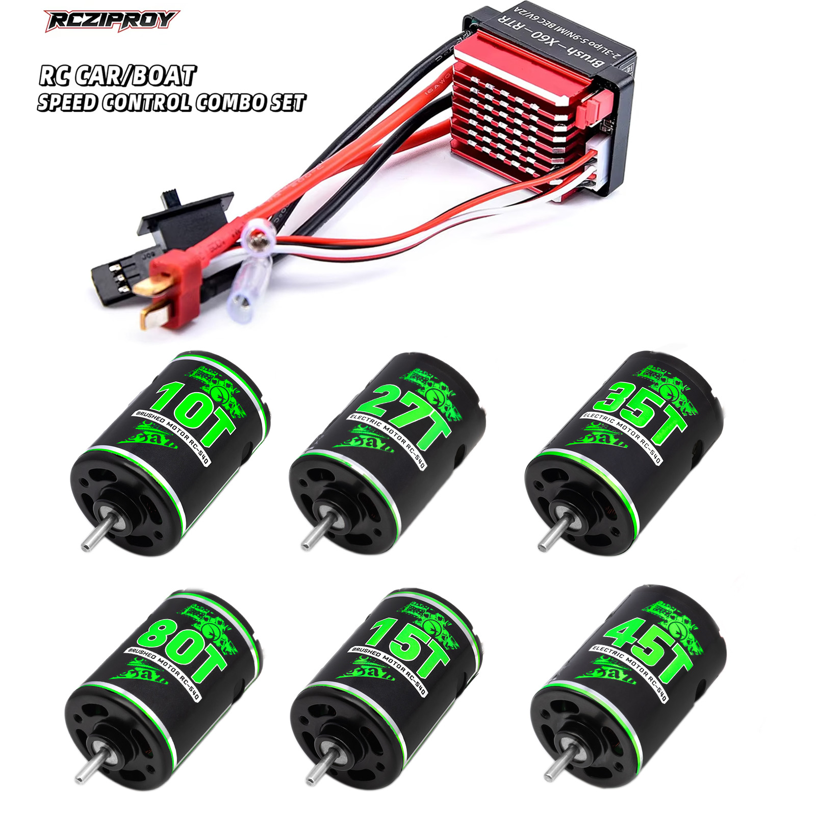 Esc Waterproof 60A - RC 540 10T-80T محرك ناعم مقاوم