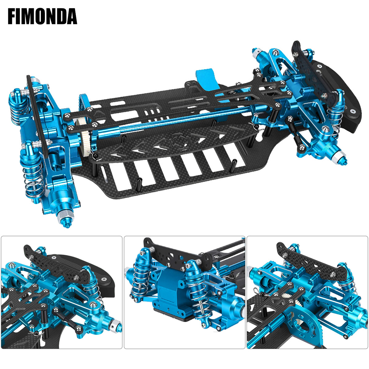 Rc Hobby Kit - طقم هيكل من الألومنيوم وألياف الكربون
