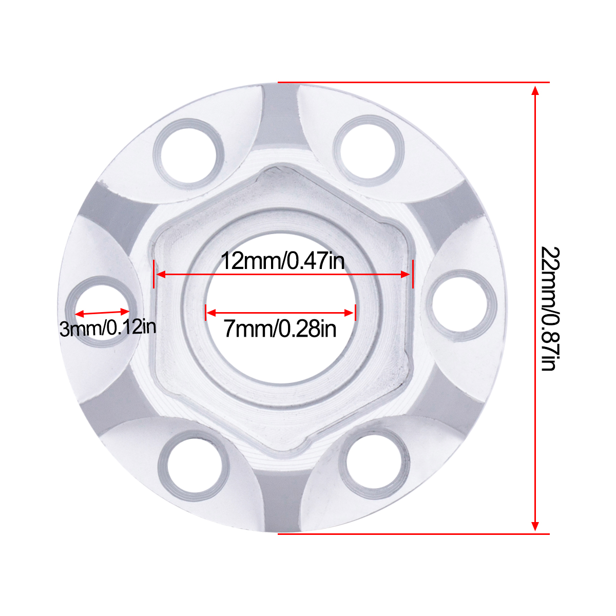محور عجلة ألومنيوم سداسي 6/9/1 - مراجعة Wheel Hex Adapter وسعره